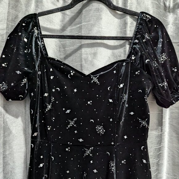 Disturbia Veniri Corset Mini Dress Velvet Stars Black US6/UK10 - Picture 6 of 10